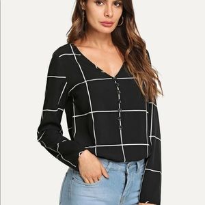 💜NWOT Shein faux button-up shirt